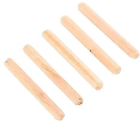 Goupilles de Cheville en Bois, Goupilles de Cheville en Bois 50 Pièces Seau de Cheville en Bois cannelé M6 Goupilles Droites Rainurées Bâton de Cheville en Bois pour Tiroirs