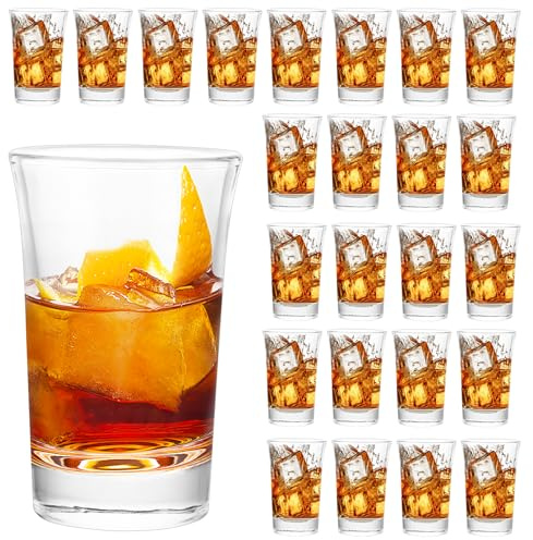 LDHHYH Lot de 24 verres à liqueur, 4,5 cl/45 ml, verres à shot transparents, robustes et réutilisables