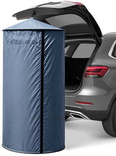 Rangland Instant Changing Tent for SUV Trunk, Easy Pop-Up Privacy Shelter with Liftgate Suction Pod - Portable Dressing Room for Beach, Outdoor Camping Shower, Toilet (Carry-Bag Included), Blue