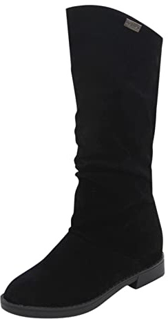 Generisch 2026 Bottines pour femme Mid- Hiver Classique Automne Couleur chaude et douce Bottes pour femme à talons bas Bottes en daim solides pour femme, Noir , 39 EU