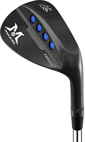 MAZEL Golf Wedges 48 50 52 54 56 58 60 Degree Golf Sand Wedge for Men Right Hand, Stainless Steel Shaft and CNC Milled Face Helps Keep Swing Consistency and Accuracy (Black, 56, Degrees, Right)