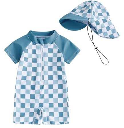 riou Traje de Baño Bebé UPF50+ con Capucha y Mangas Largas - Unisex Secado Rápido Bañador Bebe Niña protección Solar (3 Meses-4 años)