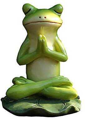 Dinglong Fligatto Grenouille Figurine résine,Zen Assis Grenouille Statue, Résine Et Yoga Pierre Grenouille Sculpture Animalière,Jardin Sculpture extérieure décor à la Maison Ornements intérieurs. (B)