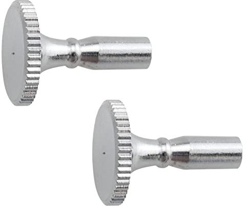 E-outstanding 2PCS Lamp Turn Switch Knob On/Off Replacement Twist Knobs Extension, Bulb Rotary Switch Copper Handle, Silver