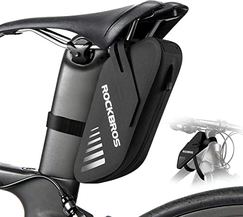 ROCKBROS Bike Seat Bag, Waterproof 0.6L Bike Seat Bag Frame Bag, Lightweight Bike Saddele Bag Top Tube Bag, Bike Accessories for Mountain MTB Road Foldable Bikes