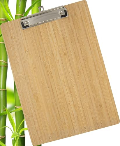 WEDO® klämbräda DIN A4 av bambu skrivbräda av trä clipboard, färg brun