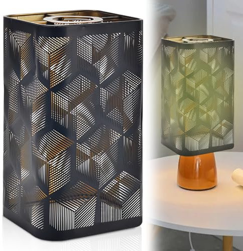 Paralume in metallo cavo, 12 x 20 cm, motivo floreale retrò, lampada da terra con paralume quadrato rimovibile per lampadine E27 e E26