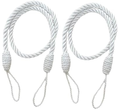 2 st rep gardinband tofs tjock tvinnad snodd hemtextil fönsterbehandlingar dekoration tillbehör(White 1)