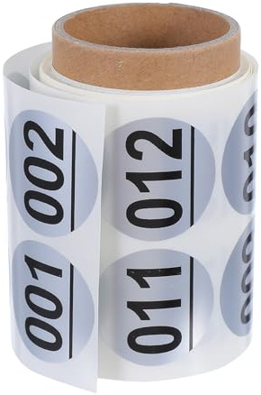 VILLFUL Etichette Numeriche Adesive Rotonde Stickers Organizzazione Resistenti all Acqua per Scatole e Contenitori Etichette Inventario Impermeabili per Casa Ufficio e Scuola