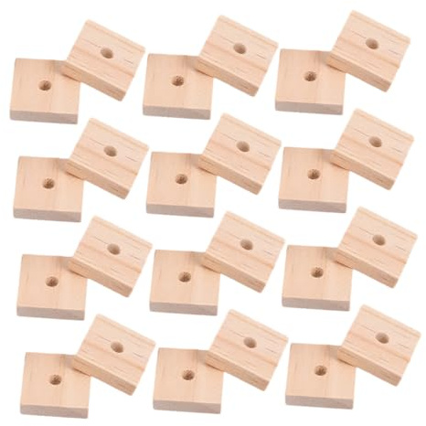 Parliky 120pcs Wooden Parrot Chew Toy Blocks for Birds, Natural Beige Wood Material with Easy Installation, for Parrot Cage Toys, Small Animals, and DIY Craft or Education Projects