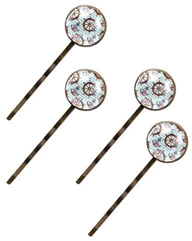Ankare kompass med blommor hårnål gåvor för kvinnor flickor dotter flickvän, gåvor för kvinnor flickor dekorativt fest bröllop