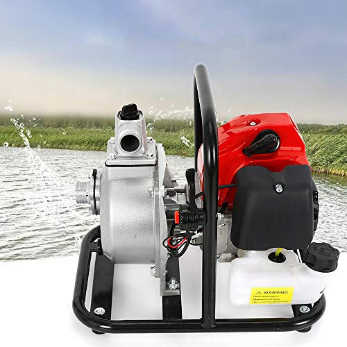 Benzin Wasserpumpe Garten Brunnen Water Transfer Teichpumpe 1,7Ps Motor Schmutzwasserpumpe Gartenpumpe Motorpumpe Benzinmotor Wasser Pumpe Teich Dieselpumpe Selbstansaugend HeizöLpumpe 43Cc 2 Takt