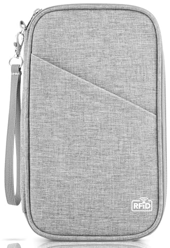 TOPBAG Passport Holder Family, Women Rfid Blocking Passport Wallet, Travel Document Organizer for Premium Wallets, Waterproof Passport Holders Bag for Women & Men Traveling, Credit Cards Case
