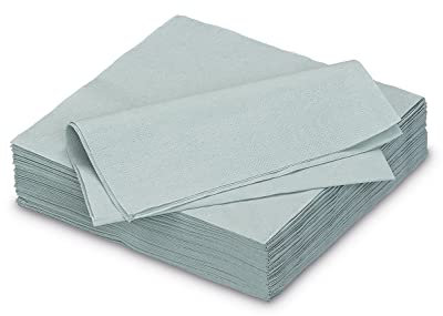 Servietten aus Papier 33x33cm 50 Stück - FARBAUSWAHL in 25x25/33x33/40x40cm - Einweg Tischservietten 2-lagig - Einfarbige Papierservietten für Hochzeit, Geburtstag und Alltag - Silber/Grau