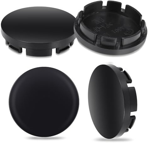 4Pcs Cache Moyeu 56mm, Cache Moyeu Seat Universels, Enjoliveurs Centre de Roue de Voiture en Noir Compatible avec Mercedes et VW et Audi, Cache Jante pour Accessoires Voitures (OD 56mm ID 53mm)