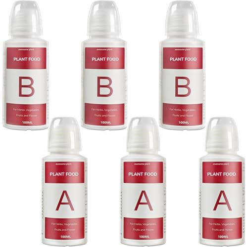 Awesome Plant 600ml Hydroponic Plant Food (6 Pack), Hydroponic Nutrients Fertilizer Supplies for Hydroponics Growing System, Compatible with AeroGarden and All Gardens, for Herbs Vegetables Flowers