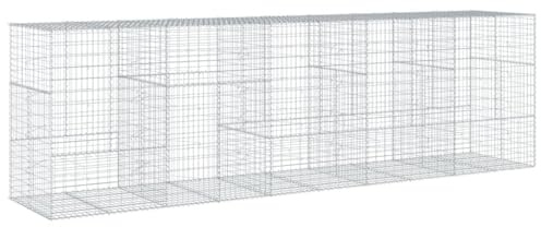 vidaXL Cesta de gaviones con Cubierta Hierro galvanizado 500x100x150 cm, Muro de gaviones, Muro de contención de gaviones, Valla de gaviones, gaviones