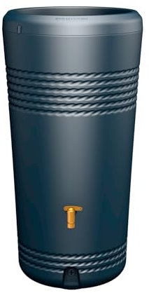 4rain Milo 2in1 Regentonne 230 Liter Graphite Grey inkl. Pflanzschale - Wandtank, Wassertank, Regenfass, Regenwassertonne, Wassertonnen für Garten, Wasserfass, Wassertonne, Wasserbehälter