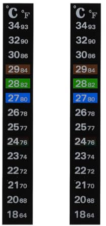 OUDQFCJ 2 Pcs Thermomètre Aquarium Autocollant Digital pour Mesure Température Intérieure (18-34℃) (Noir)