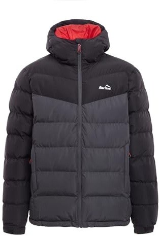 Peter Storm Men’s Blast Jacket, Insulated & Water Repellent Jacket with Hood & 2 Zipped Pockets, Cold Weather & Winter Padded Puffer Coat (UK, Alpha, XL, Regular, Regular, Black)