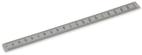 Ganter Standardelement | skala/linjal rostfritt stål | självhäftande | vertikalt arrangemang | 200 mm | 1 styck | GN 711-NI-200-S-U