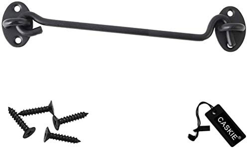 Cabin Hook Stainless Steel Latch and Eye Privacy Hooks Door Stay with Screws Lock for Gate Shutters Window Slide Barn Shed Patio Door - Matte Black