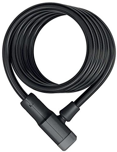ABUS Spiralkabelschloss Primo 5510K/180 - mit SR-Halterung - Fahrradschloss aus 10 mm starkem Spiralkabel - ABUS-Sicherheitslevel 3 - 180 cm - Schwarz