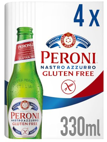Peroni Nastro Azzurro Gluten Free Lager Beer Bottle 4x330ml