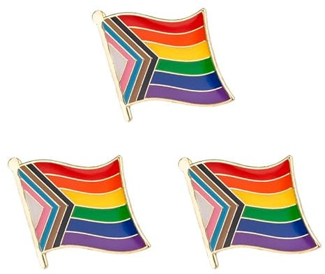 Sinwinkori Progress Pride Drapeau Insigne en métal Épinglette Broche 3pcs