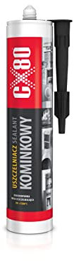 CX80 | Fireplace Sealant – feuerbeständige Dichtmasse auf Wasserglas-Basis, temperaturbeständig bis 1250 °C, schwarz, für Kamine, Öfen und Lüftungsleitungen | 300 ml Kartusche