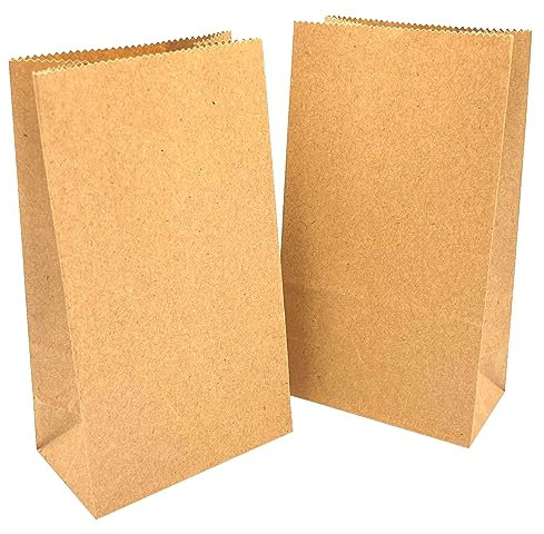 PAKNOR® 50stk Kleine Papiertüten Braun – 9 x 16 x 5 cm Geschenktüten braune Tüten Basteln Kraftpapier DIY, Geschenkverpackung klein Ostern Adventskalender Kraftpapier tüten (50)