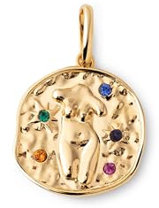 SINGULARU - Charm Organic Colors Zodiaco. Colgante en Latón con Acabado Baño de Oro de 18Kt. Charm Combinable con Collar. Joyas para Mujer. Virgo