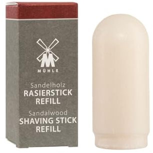 MÜHLE Rasierseifenstick REFILL - schäumende Rasierseife für sensible Haut, vegan - Nachfüll-Pack mit 37 g - Sandelholz
