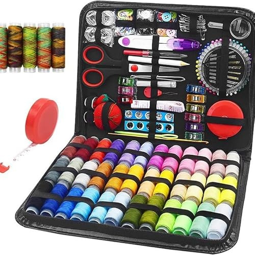 Sewing Kit Gift for Family, 229 pcs Parts in Sewing Kit, Stitching Kit with Needle Thread, Suitable for Travel Home Beginners, Supplies Accessories with Scissors, Needles, Measure etc