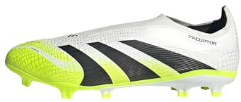 Adidas Unisex League Laceless Firm Ground/Multi Ground Football Boots, Cloud White/Core Black/Lucid Lemon, 44 EU