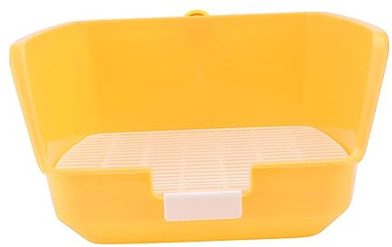 COLLBATH 1Stk Kaninchentoilette Badezimmer Wurf Meerschweinchenwindeln sprühen Igel Katzentoilette kaninchenklo Hasen klo Kaninchenkäfig Zubehör Kaninchenkäfig Becken Plastik Yellow