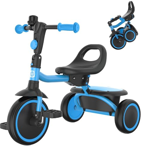 besrey Toddler Tricycle with Bell, for Ages 18 Months to 5 Years | Kids Trike for Indoor and Outdoor Play, First Bike and Riding Toy for Toddler Boys and Girls, Birthday Gift