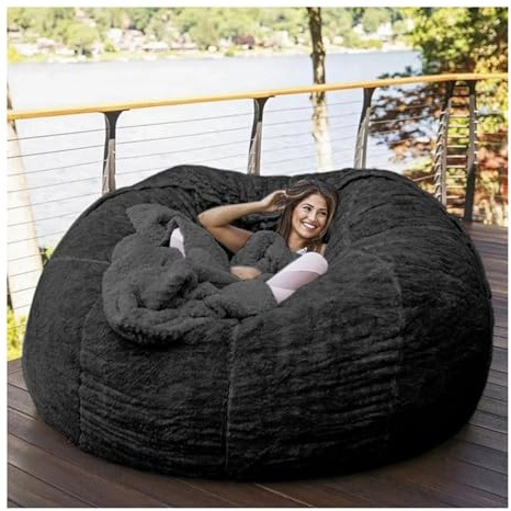 Fodera per poltrona a sacco per adulti riporre peluche, Pouf in Pelliccia Sintetica, Fodera per Sedia con Sacco a Pelo Gigante(senza imbottitura)