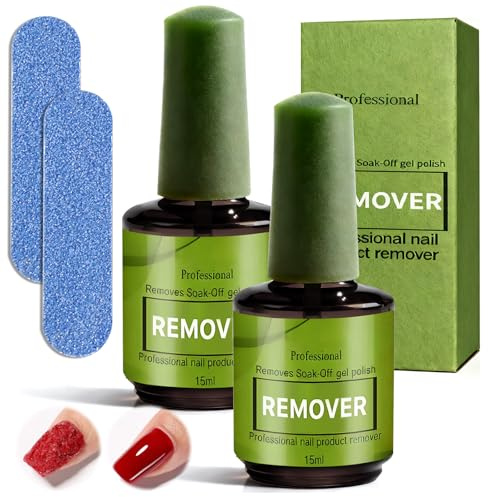 Removedor Esmalte Semipermanente,2x Quitaesmalte De Gel 15ml,Elimina Esmalte Semipermanente En 3-5 Minutos,Sin Remojo,RáPido Y FáCil,Seguro Y Efectivo,Para UñAs De Gel