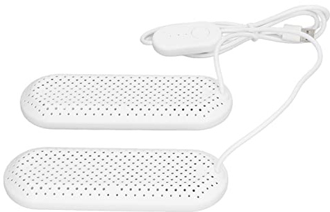 Sèche-chaussures USB domestique désodorisant, sèche-chaussures avec minuterie pour dortoir d'étudiants adultes en céramique ABS 6.3x18cm (Blanche)