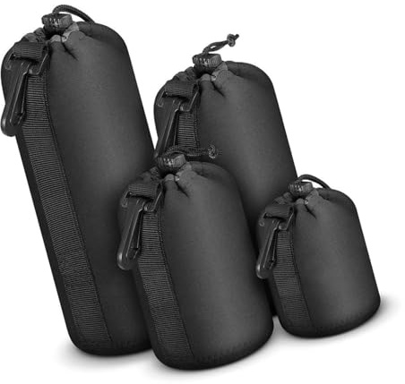 Sac étanche en néoprène pour objectif d'appareil photo en 4 parties avec cordon de serrage souple pour la plupart des appareils photo reflex numériques