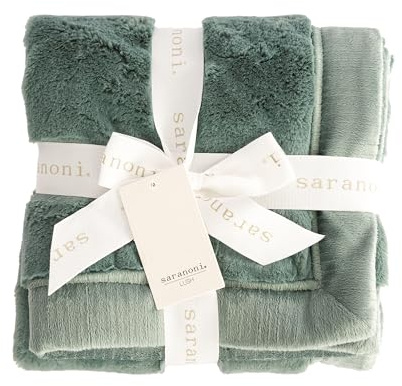 Saranoni Receiving Blankets For Babies Super Soft Boutique Quality Lush Luxury Baby Blanket (Eucalyptus, Receiving Blanket 30 x 40)