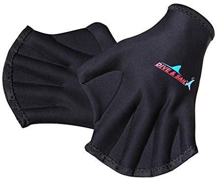 Antcher 1 Pair 2mm Neoprene Diving Gloves Sphere Webbed Swim Gloves for Snorkeling Swimming Surfing Sailing Kayaking Diving