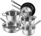 Karcher Topfset Jovita aus Edelstahl, Kochgeschirr Induktion-Kochtopf-Set, Töpfe mit Glasdeckel/Pfanne/Stielkasserolle, 10-teilig