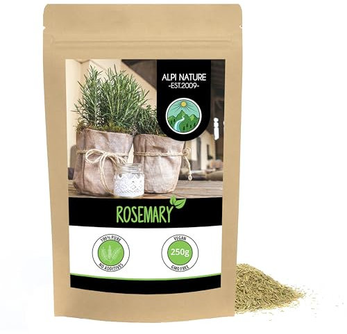 Alpi Nature Rosemary Dried 250g 8.8 oz, Dried and Rubbed Leaves, Rosemary Herb for Cooking