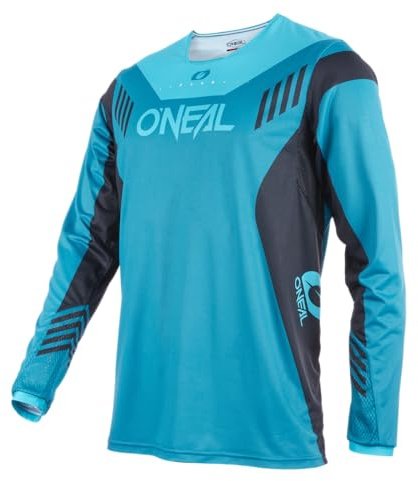 O'NEAL | Mountainbike-Trikot | MTB Mountainbike DH Downhill FR Freeride | Atmungsaktives Material, maximale Bewegungsfreiheit | Element FR Jersey Hybrid V.22 | Erwachsene | Petrol Blau | Größe L