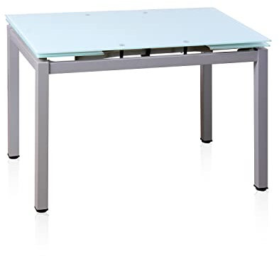 duehome | Mesa de Cocina Extensible, Mesa Comedor Extensible, Mesa salón o Cocina, Modelo Chef, Acabado en Gris y Blanco, Medidas: 100-170 cm (Largo) x 70 cm (Ancho) x 75 cm (Alto)