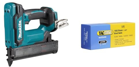Cloueur sans fil 18V Li-Ion LXT 18 Ga 15 à 35 mm (Produit seul) - MAKITA DFN350Z & Tacwise 0399 Boîte de 5000 Clous de finition 35 mm de Type 18G