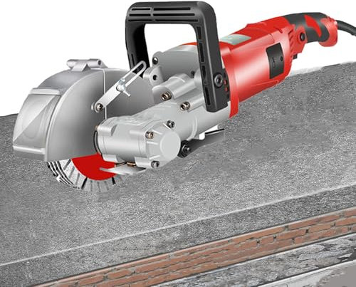 VNNHGB Macchina per scanalature a Muro con Scatola di Trasporto, 4000 W, scanalatrice elettrica per Mattoni, Granito, Marmo, Cemento, scanalatrice, profondità di Taglio 36 mm (Rosso)