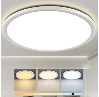 Oumida Plafon LED Techo Regulable, Lampara de Techo LED 24W 2400LM,5 Colores IP44 Delgada Lampara para Dormitorio Cocina Salon Baño Comedor Pasillo Ø30cm